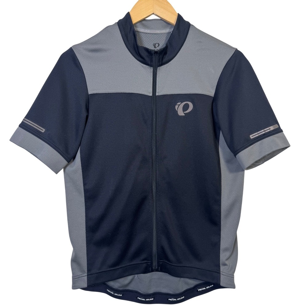 Pearl Izumi Mens Cycling‎ Jersey Medium Short Sleeve Biking Shirt Gray Black